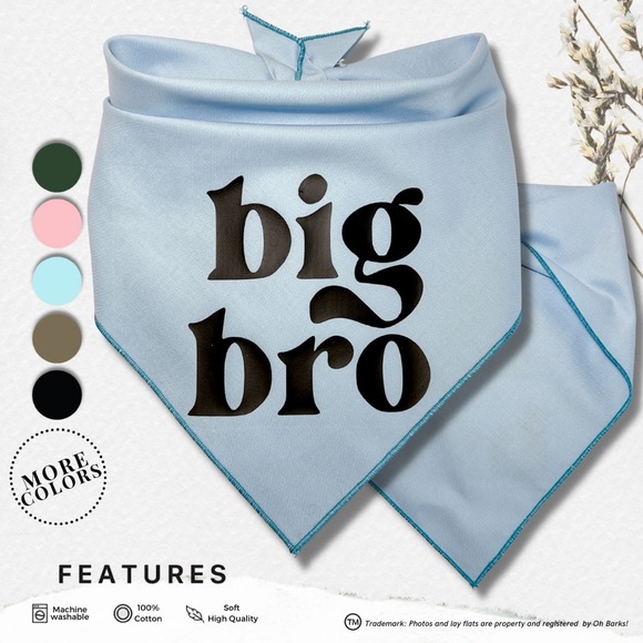 Dog Bandana • Big Sis or Big Bro Dog Bandana • Baby announcement Dog Bandana - Picture 10 of 10